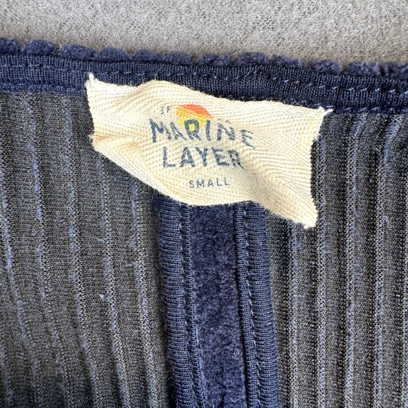 Marine Layer Womens Small Millie Shift Dress New Eclipse Blue Stretch Corduroy - Picture 5 of 6